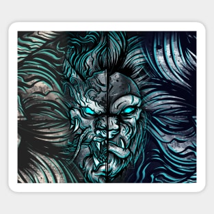 DRAGON VS LION Sticker